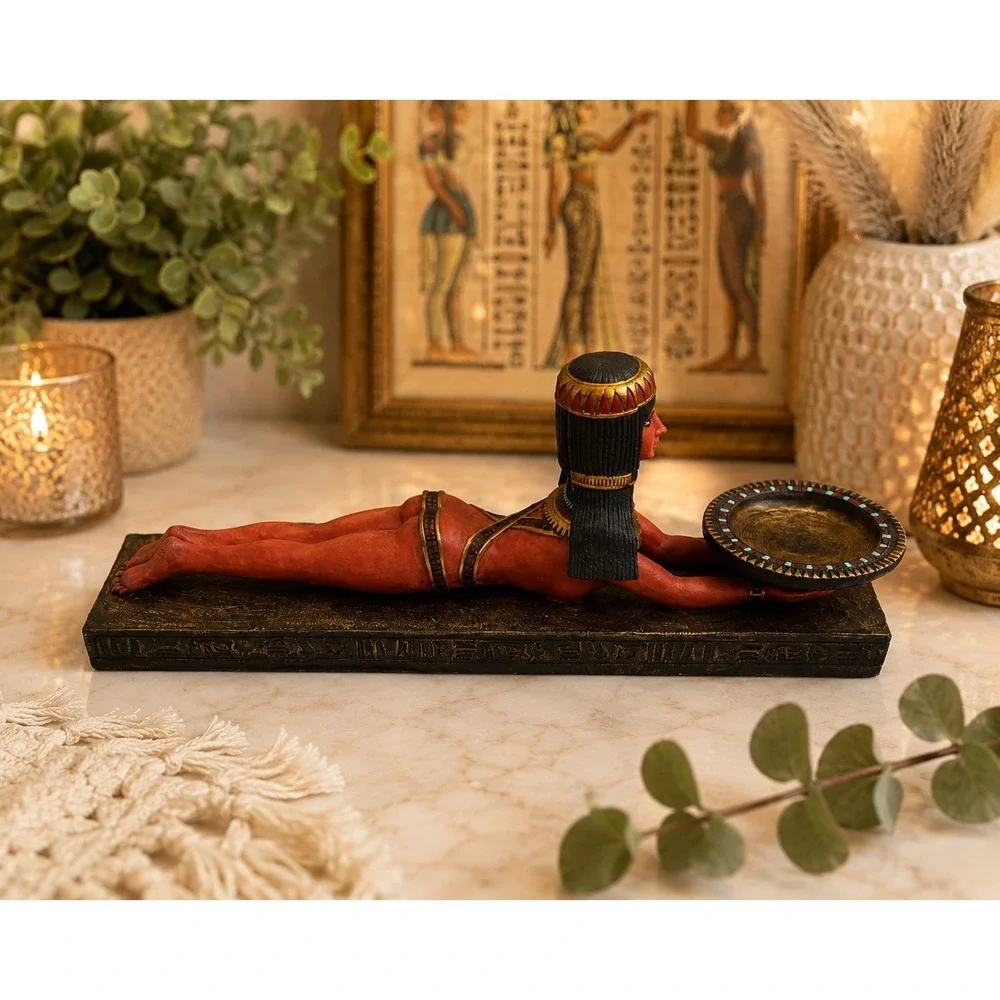 Ancient Egyptian Woman Goddess Votive Candle Holder Resin 1999 Veranus Boho